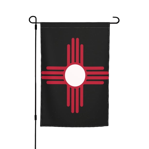 Bandera del estado de Nuevo México, bandera de jardín de EE. UU. de 30 x 45 cm, letrero exterior de doble cara, decoración de interiores de estilo rústico.