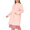 thumbnail image 4 of Unique Bargains Women's Plus Notched Lapel Double Breasted Long Coat Pink 2X, 4 of 6