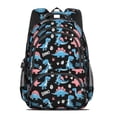 thumbnail image 2 of Black Cartoon Dinosaurs Eggs Pattern Cute School Backpack Bag with Padded Back and Adjustable Shoulder Straps 16.9 X 12.6 X 5.9 Inches, 2 of 5