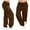 Brown, variant on Lolmot Womens Autumn Winter Solid Color Wide Leg Sports Loose Casual Pants Trousers Plus Size High Waist Drawstring Yoga Sweatpants with Pockets