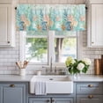 thumbnail image 2 of Summer Beach Valances for Windows Green Ocean Colorful Coral Shell Seaweed Starfish Valance Curtains Rod Pocket Bathroom Small Window Treatments for Kitchen Living Room Bedroom, 42"x12", 2 of 7