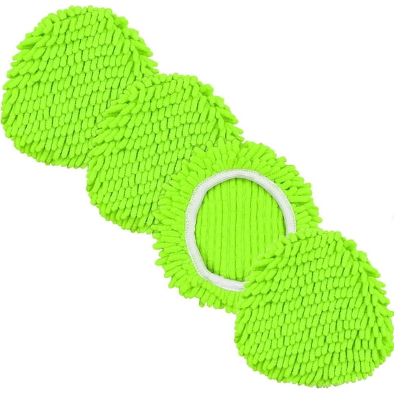 4 Pack Reusable Microfiber Mop Pads Compatible with O-Cedar EasyWring 1-Tank Spin Mop System,Elastic Mop Head Replacement for Deep Clean,Machine Washable Mop Refills