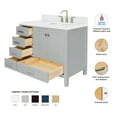thumbnail image 3 of ARIEL Cambridge 42 Inch Grey Bathroom Vanity with Single Sink, Solid Wood, Carrara White Quartz Countertop, 1.5-Inch Edge, Right Rectangular Undermount Sink, 2 Soft Closing Doors, 5 Drawers, 3 of 8