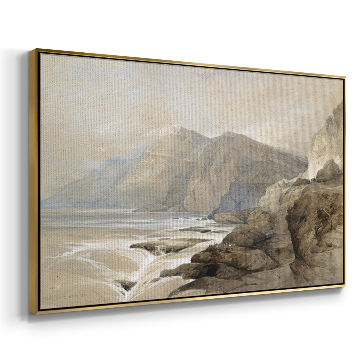 Vintage Landscape-MXV By Wexford Home Framed in Gold Wood Gallery Wrapped Canvas 27 in. x 41 in.