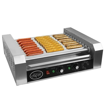 Clevr Commercial 11 Roller and 30 Hotdog Grill Cooker Warmer Hot Dog