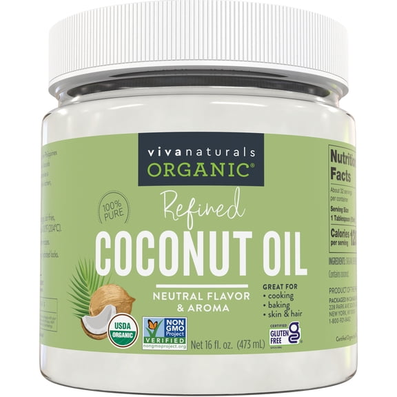 Viva Naturals Organic Refined Coconut Oil 16 fl oz (473 mL)