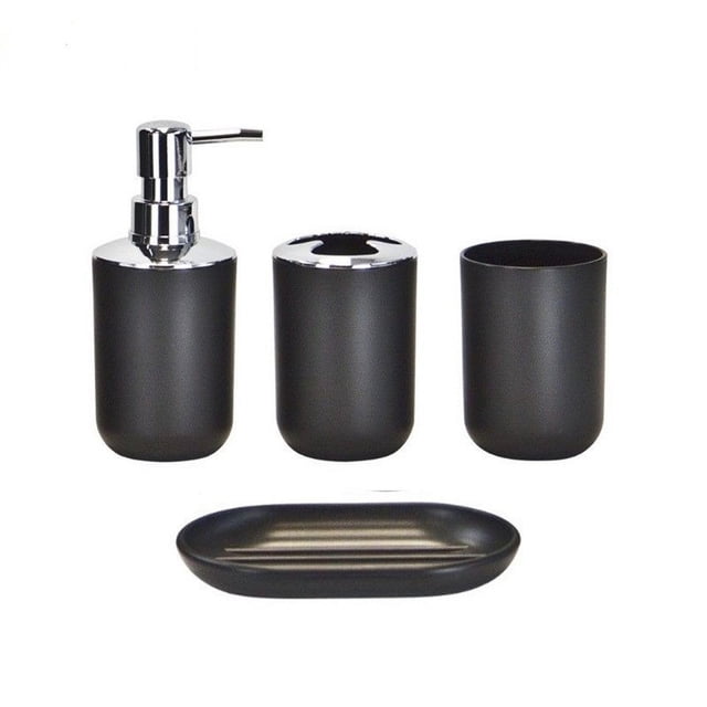 Vaso para cepillo de dientes, bote de basura para el hogar, botella de desinfectante para manos, cepillo de baño, artículos de tocador, juego de baño para casa de familia