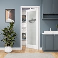 thumbnail image 2 of 32" x 96" Interior 1-Lite Frost Glass Laundry Door Slab White Primer Solid Manufactured Wood Standard Size Slab Door 80"H/96"H, 2 of 8