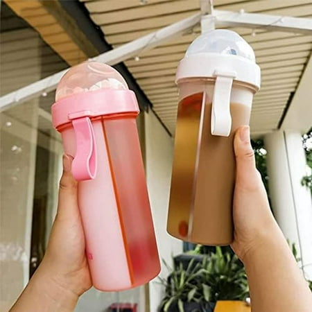 

High-Value Online Celebrity Double Cute Girls and Students Outdoor Straw Cups with Handles Portable