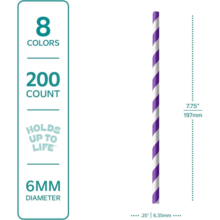 GUSTO Biodegradable Paper Straws, 200 Count photo 2
