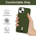 thumbnail image 3 of for iPhone 15 Plus Case with Card Holder Cover Microfiber Inner Lining [Holds 2 Cards] Slim Soft TPU Shockproof Protective Wallet Phone Case for iPhone 15 Plus (Light Green), 3 of 10