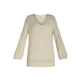 thumbnail image 5 of The Pioneer Woman’s Pointelle V-Neck Sweater, Midweight, Women’s, Sizes XS-XXXL, 5 of 5