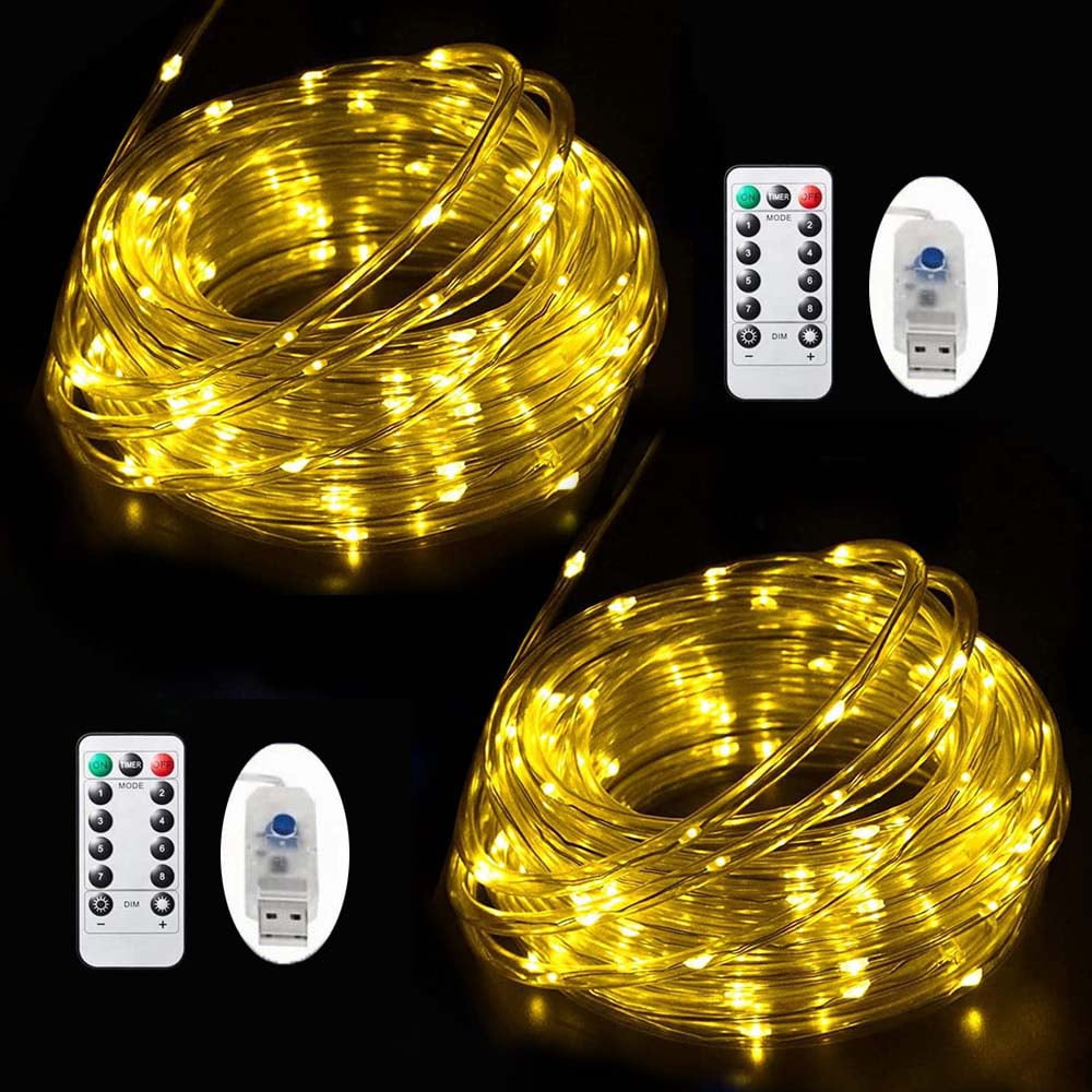 2 Pack LED Outdoor String Lights, Multicolor Indoor with Remote Control