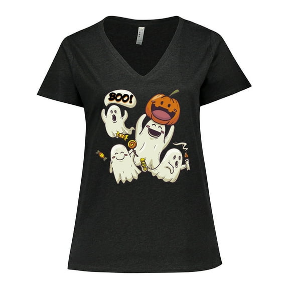 Inktastic Halloween Ghosts Women's Plus Size V-Neck T-Shirt