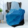 thumbnail image 4 of Landscape Soft Flannel Fleece Throw Blanket, Misty Mountain Levels Photography from Thailand, Cozy Plush for Indoor and Outdoor Use, 70" x 90", Azure Blue Grey, by Ambesonne, 4 of 5