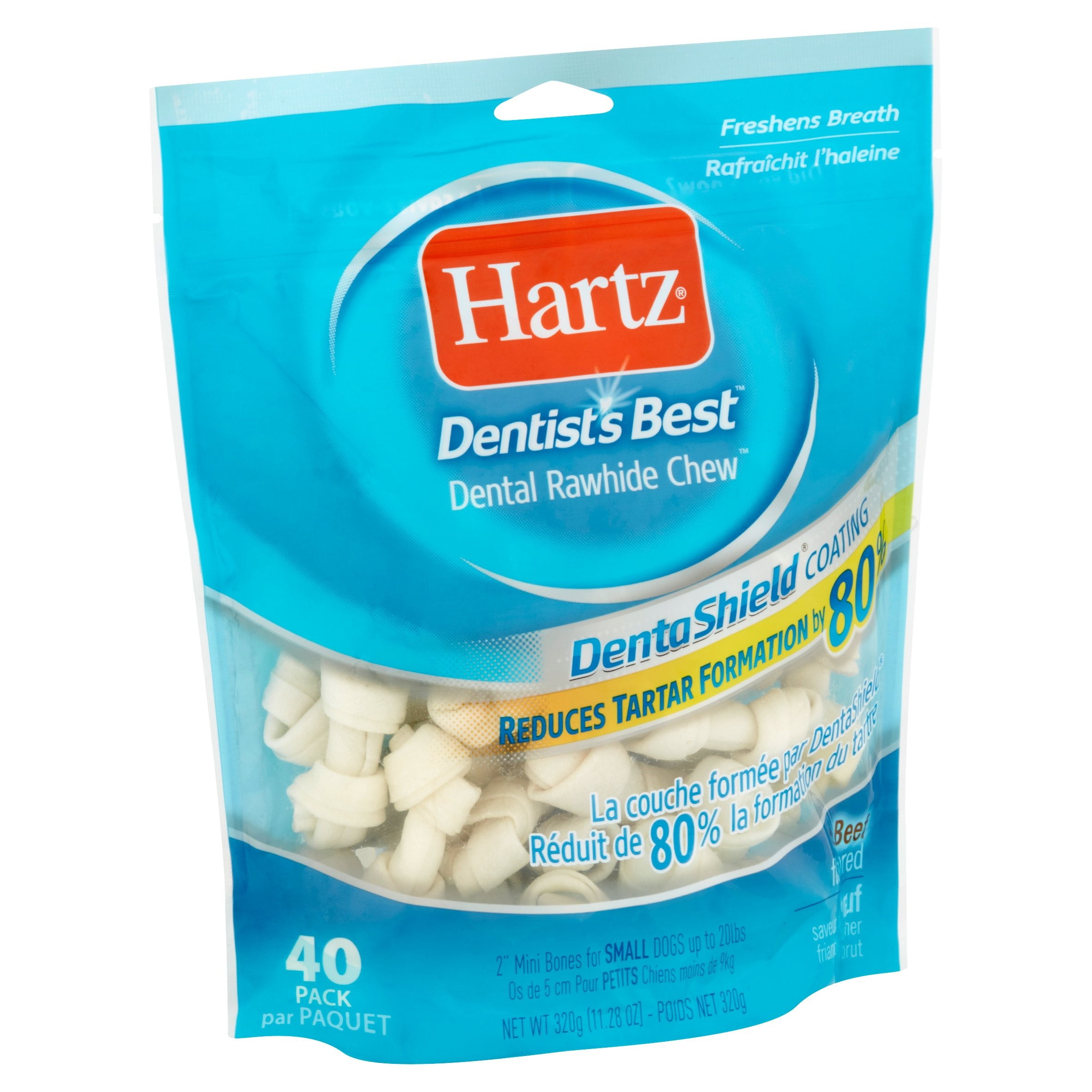 Hartz ® Dentist's Best Small Dog 2" Dental Rawhide Chews 40 count x
