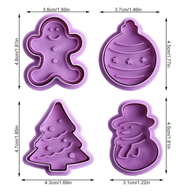 facefd Christmas Biscuit Mold ABS Dessert Baking Mould Snowman Christmas Tree Handiwork Making Mold