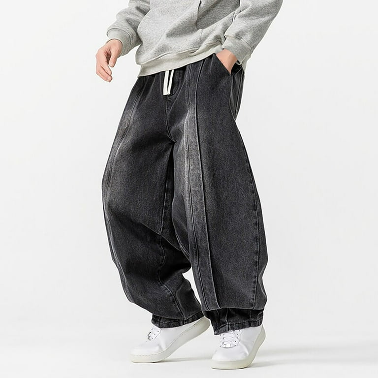 MEN'S NONNO特集品 CHECK WIDE BAGGY PANTS CHEEREAM Baggy Jeans for Men Wide Leg Hip Hop Jean Stylish Loose
