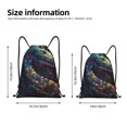 thumbnail image 2 of Xecao Colorful Patterned Snake Pattern Sports Drawstring Backpack - String Swim Gym Bag with Wet Proof Pocket for Women&Men-Medium, 2 of 6