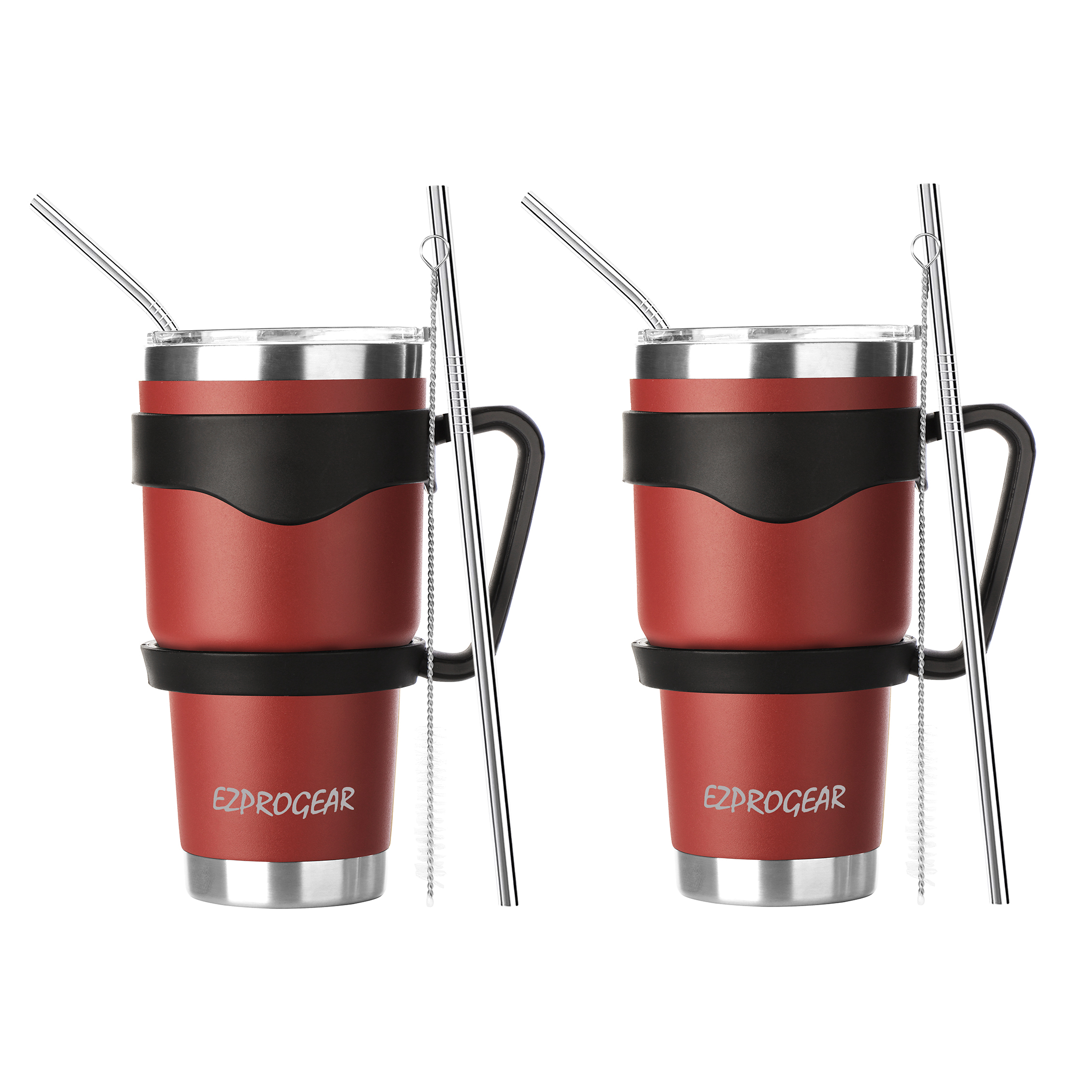 Ezprogear 30 oz 2 Pack Cherry Stainless Steel Tumbler Double Wall
