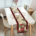 thumbnail image 3 of Red and Black Buffalo Plaid Cardinal Floral Christmas Table Runner, Seasonal Winter Holiday Kitchen Dining Table Decoration for Indoor Outdoor Home Party Decor 13 x 72 Inches, 3 of 5