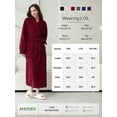 thumbnail image 4 of AMITOFO Long Robes for Women, Soft Fluffy Fleece Bath Robe with Front Pocket, Winter Warm Plush Lapel Women's Robes, Adjustable Belt, 4 of 8