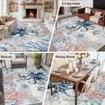 thumbnail image 6 of Summer Ocean Octopus Washable Living Room Rugs 6'x9', Coral Shell Low Pile Throw Large Area Rug Non-Slip Sturdy Edge Binding Carpet for Dining Room Kitchen Office, 6 of 9