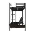 DHP Miles Twin over Futon Metal Bunk Bed with Ladder for Kids, Black