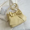 thumbnail image 3 of Bolso Hombro Bow Pu Cuero Crossbody Bag Square Commute Tandbag () Amarillo, 3 of 9