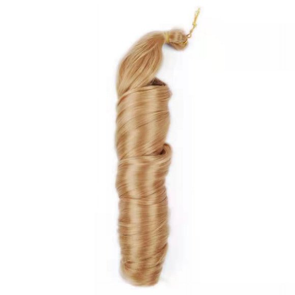 Zhuge Loose Wave Spiral Curl Crochet Hair Curl Braiding Hair 24Inchs 6Packs Synthetic Braids Pre Stretched Braiding Hair,Natural Blonde