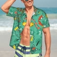 thumbnail image 5 of Lsque Funny Animals in Jungle pattern Hawaiian Shirt for Men, Unisex Summer Beach Casual Short Sleeve Button Down Shirts-Large, 5 of 9