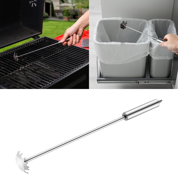 Stainless Steel Long Handle BBQ Grill Scraper Barbecue Cleaner Tool for Home Camping Picnic Outdoor Cooking