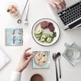 thumbnail image 1 of RYLABLUE Merry Christmas Set of 6 Coaster for Drinks, Absorbent Ceramic Stone Coasters Cup Mat with Cork Base for Home Kitchen Room Coffee Table Bar Decor, 1 of 4