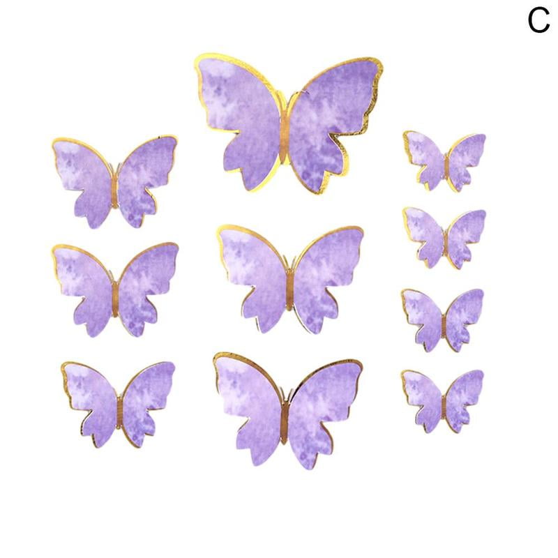 Details about   10X DIY Cake Decoration Happy Birthday Theme Butterfly Paper Cake Topper HO 