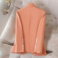 thumbnail image 4 of Blazer for Women Long Sleeve Work Elegant Button Down Cardigan Business Office Jacket Casual Notched Lapel Open Front Long Loose Orange M, 4 of 4