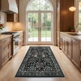 thumbnail image 4 of MICGEEK 6'x9' Washable Area Rugs for Living Room, Washable Non-slip Soft Indoor Modern Vintage Rug for Bedroom Dining Room Office Home Decor Carpet,Black, 4 of 11