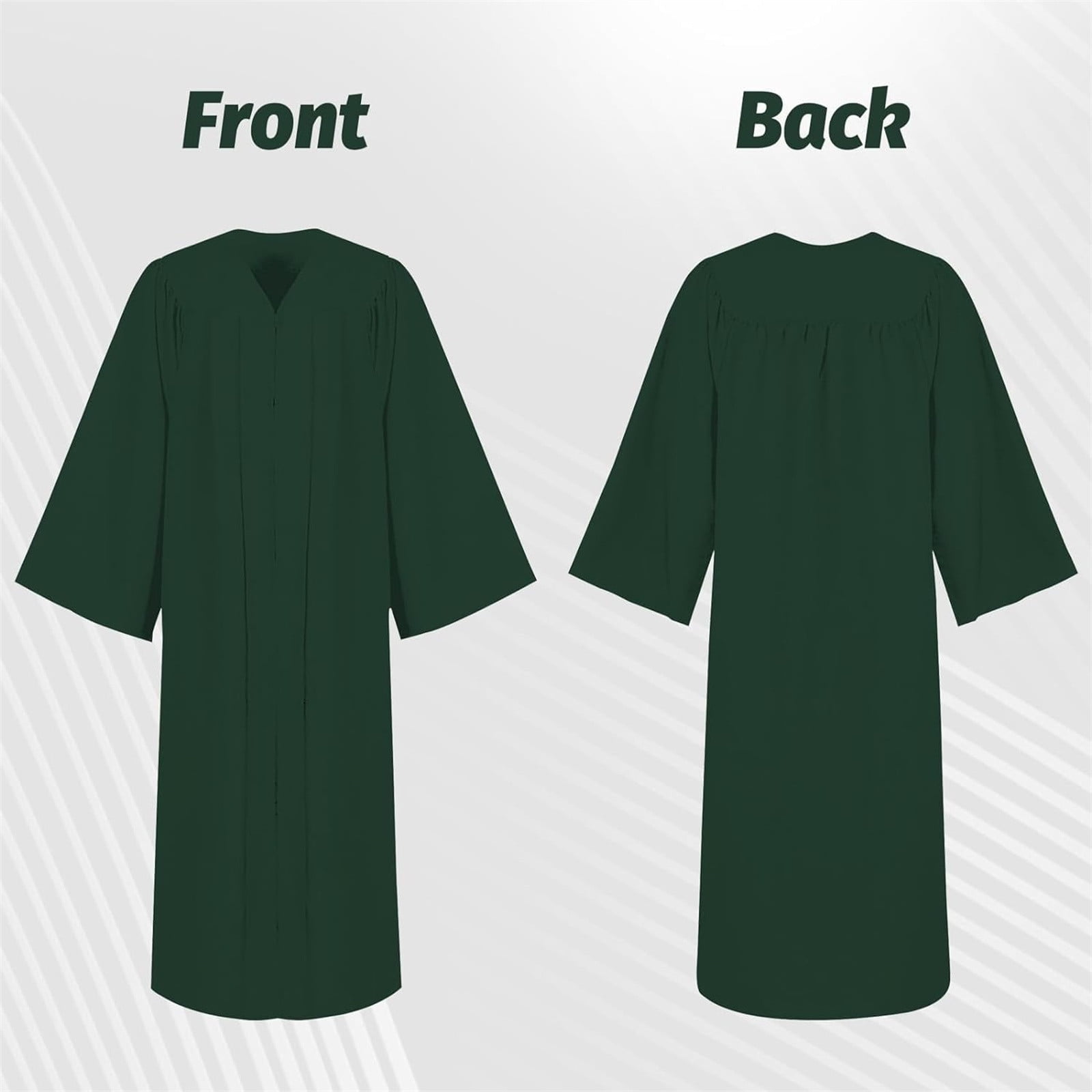 2025 Graduation Cap And Gown Set With Tassel Pendant Honor Cord Stole, Dark Green Woven Bachelor Graduation Outfit For High School College Students - 5-Piece Graduation Attire