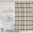 thumbnail image 2 of Linen Buffalo Check Shower Curtain Set - Small 36" x 72" Washable Bathtub Curtain with 12 Hooks, Retro Black Lines Grid Pattern Waterproof Fabric Stall Shower Curtains for Bathroom/Bathtub Décor, 2 of 6