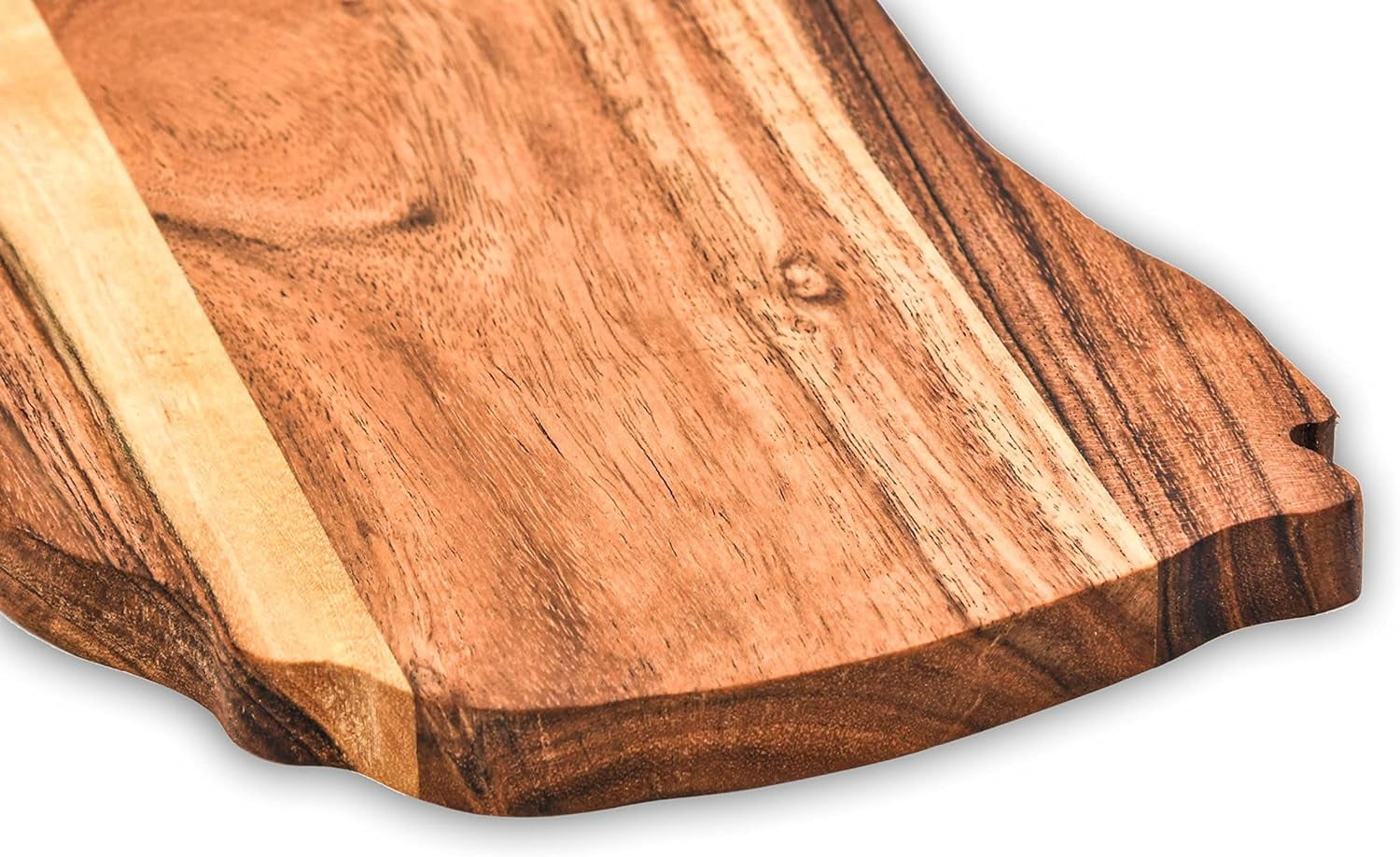 Aventura Design Acacia Wooden USA Shaped Wood Cutting Board and Charcuterie Serving Platter for Cheese Fruit, Gift (US Map Board 13"L x 8"W)