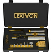LEXIVON Soldering Iron Multi-Purpose Kit | Cordless Self-Igniting Adjustable Flame 7-Tip Set | Pro Grade 125-Watt Equivalent (LX-770)