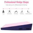 thumbnail image 3 of Gymnastics Wedge Mats 60" X 30" X 14" Folding for Home Use | Incline Mat Cheese Wedge With Zip Fastener, Waterproof Vinyl Cover, EPE Foam for Exercise, Tumbling, Yoga, Pilates, Pink & Dark Blue, 3 of 7