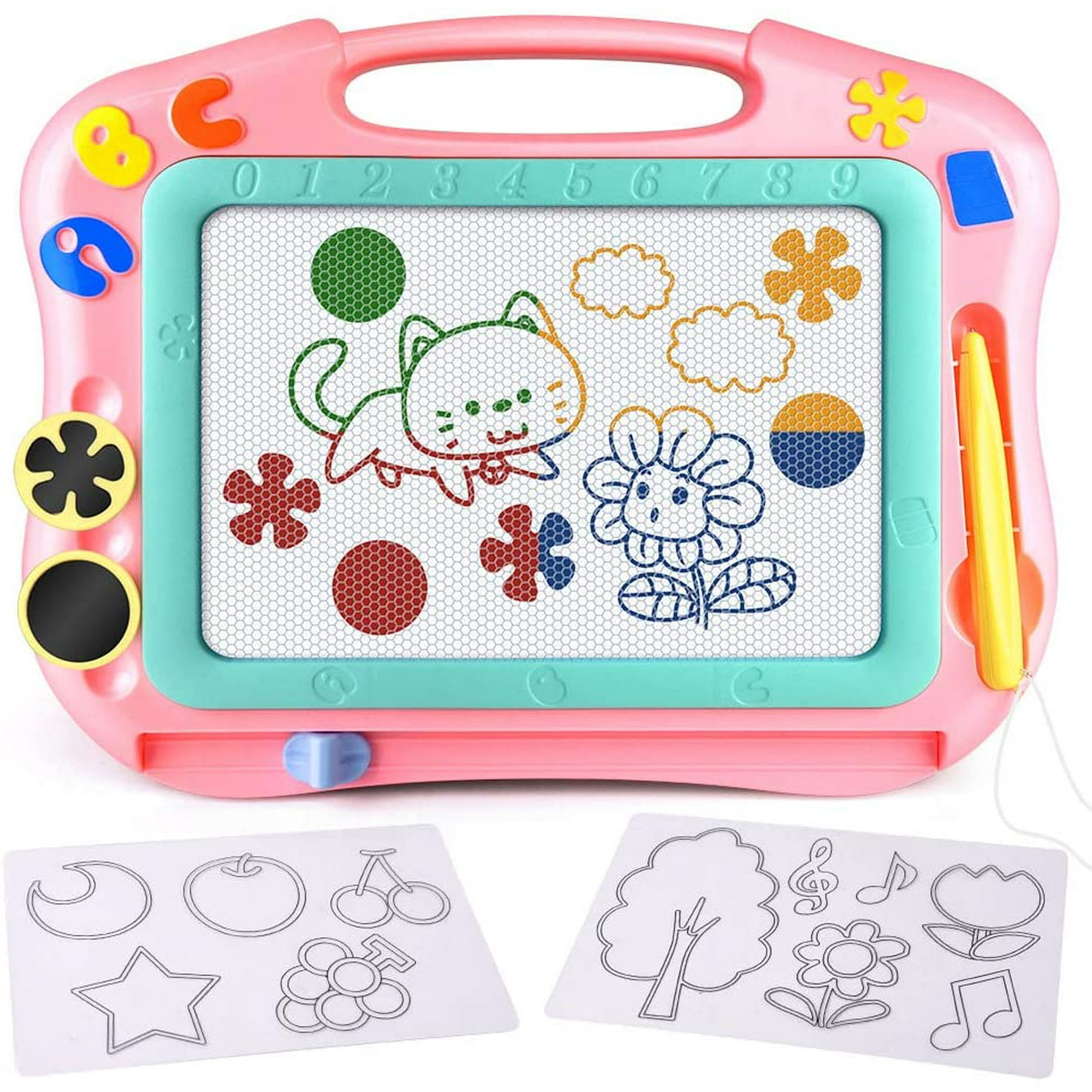 Mgfed Magnetic Drawing Board Kids Magna Doodle Board Travel Size Toddler Toys Sketch Writing Colorful Erasable Sketching Table Pad Holiday Birthday Gi
