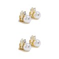 thumbnail image 2 of sweethay 1 par de pendientes de Clip de cristal de perla para niñas, joyería de boda para mujeres, pendientes sin para mujeres, Type1 NO1, 2 of 6
