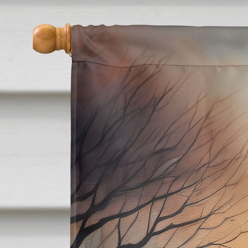 Halloween Cavalier Spaniel Dog House Flag 28x40IN Double-Sided Polyester Decorative Sleeve Pole Flag for Outdoor Home Garden
