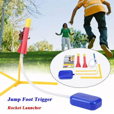Multiple Rocket Launcher - Tbest Foam Tipped Rocket Launcher Jump Foot Trigger with 2 Darts Outdoor Activity Play Kids Toy Set,Foam Rocket, Foam Rocket Toy