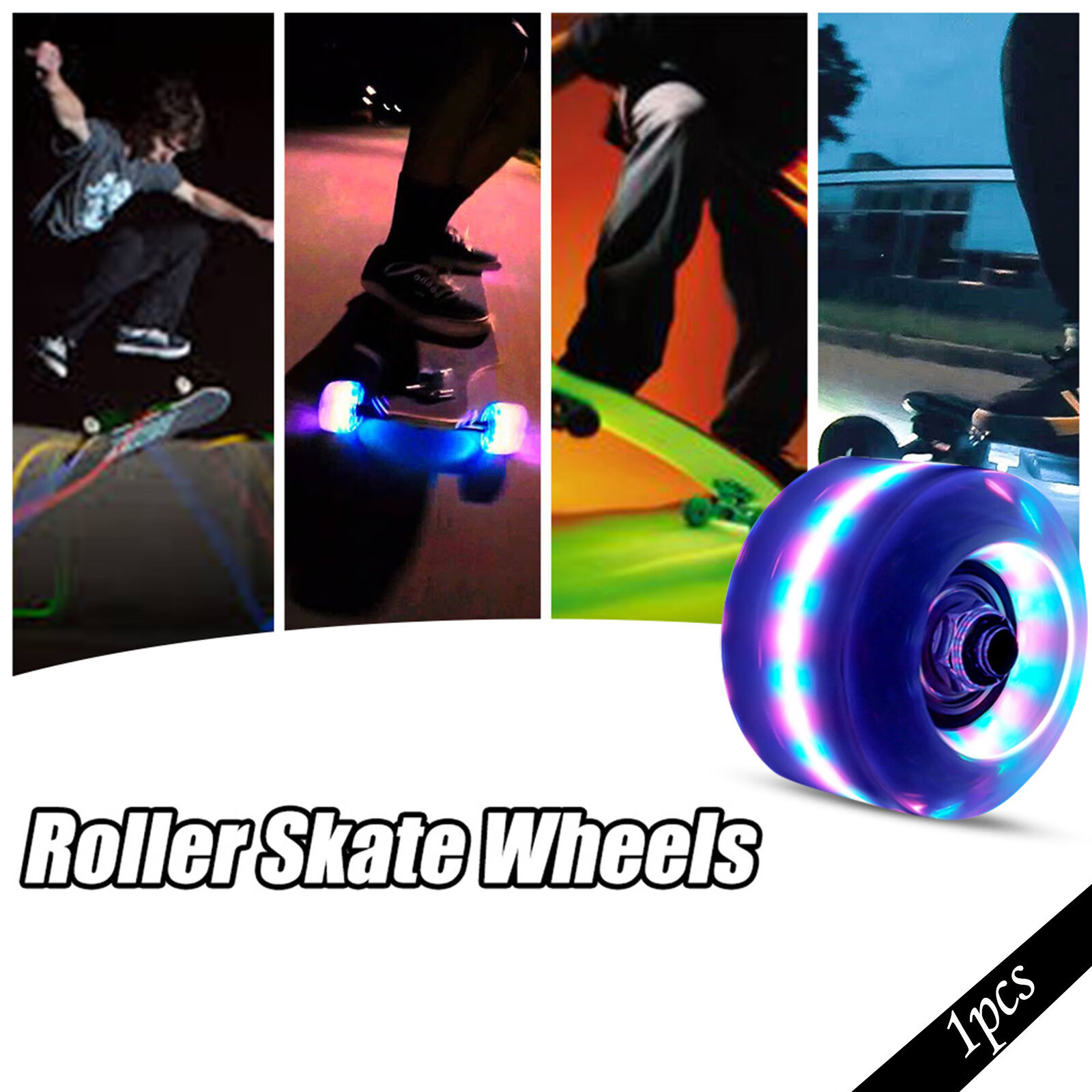 Luminous Light Up Quad Roller Skate Wheels with BankRoll Bearings