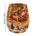thumbnail image 4 of Qocolcyl 3D Embossed Glass Stemless Wine Cup Santa Reindeer Christmas Tree Snowflake Candle Holder, Indoor Outdoor Tabletop Festive Decor, Xmas Christmas Decorations Ornament Holiday Gift, 4 of 7