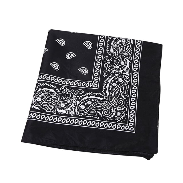 Toystoory Bufanda pequeña cuadrada de moda Hip hop Cool Guy mujeres hombres impresión cabeza envoltura rap estrella pañuelo cuello lazo para el pelo Accesorios para máquinas de ejercicios Negro Toystoory JJ15373-04
