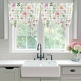 thumbnail image 4 of Spring Floral Balloon Curtains for Living Room/French Door, Pink Flowers Green Plaid Pastoral Tie Up Curtains 63 Inch Length Energy Saving Kitchen Curtains Shades for Windows 42"x63", 4 of 8