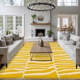 thumbnail image 3 of 5'x8' Area Rugs, Yellow Striped Indoor Outdoor Area Rug for Living Room Bedroom, Modern Geometric Abstract Retro Washable Bathroom Rugs Kitchen Floor Carpet Mats Home Decor Aesthetic, 3 of 8